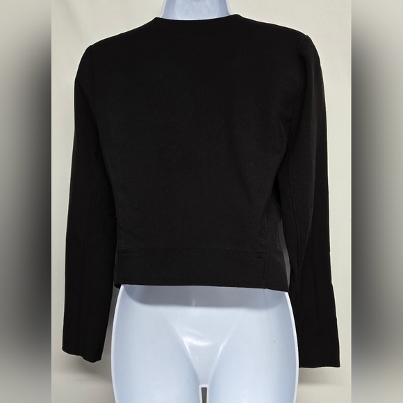 Bongo S Black Jacket Asymetrical Zipper Pointed Ends Long Sleeve Faux Pockets - Picture 4 of 7